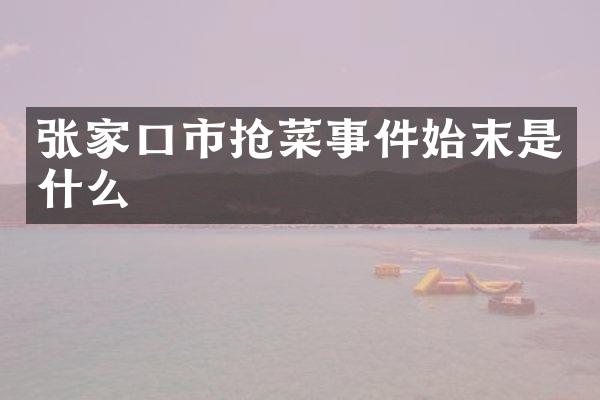 张家口市抢菜事件始末是什么
