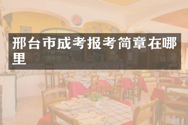 邢台市成考报考简章在哪里