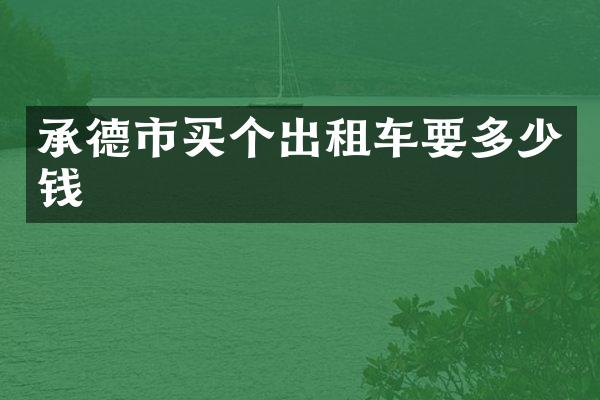 承德市买个出租车要多少钱