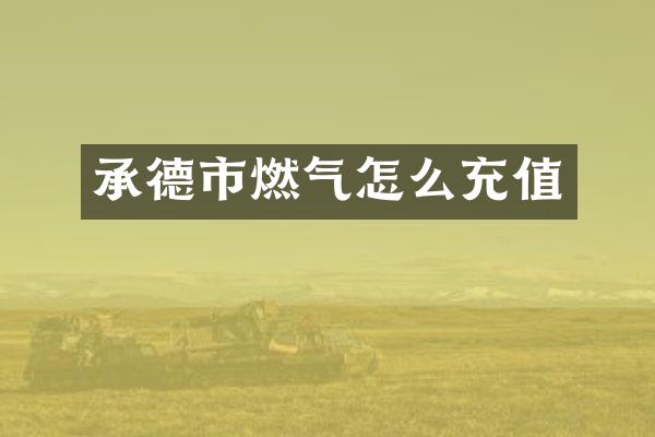 承德市燃气怎么充值