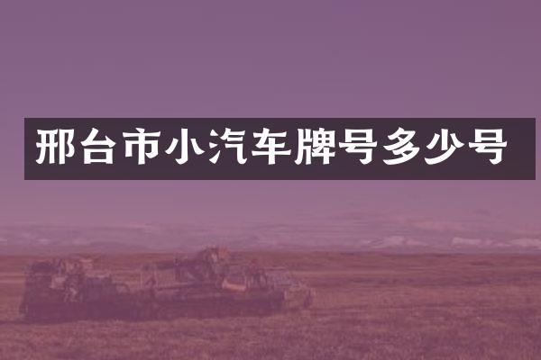 邢台市小汽车牌号多少号