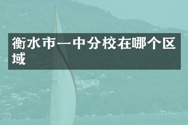 衡水市一中分校在哪个区域