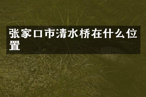 张家口市清水桥在什么位置