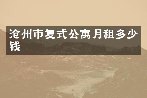 沧州市复式公寓月租多少钱