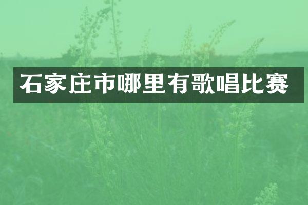 石家庄市哪里有歌唱比赛