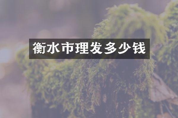 衡水市理发多少钱