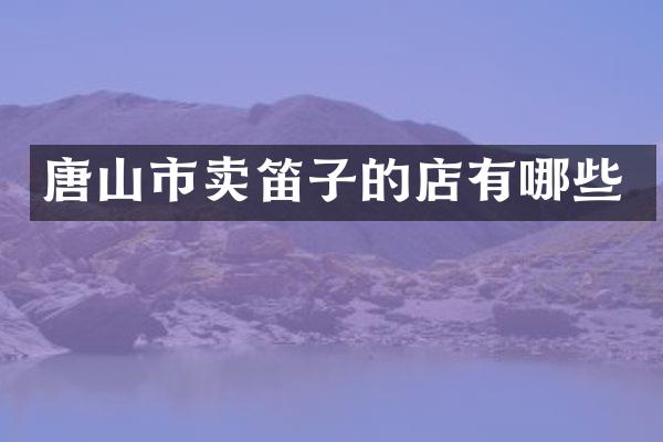 唐山市卖笛子的店有哪些