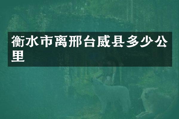 衡水市离邢台威县多少公里