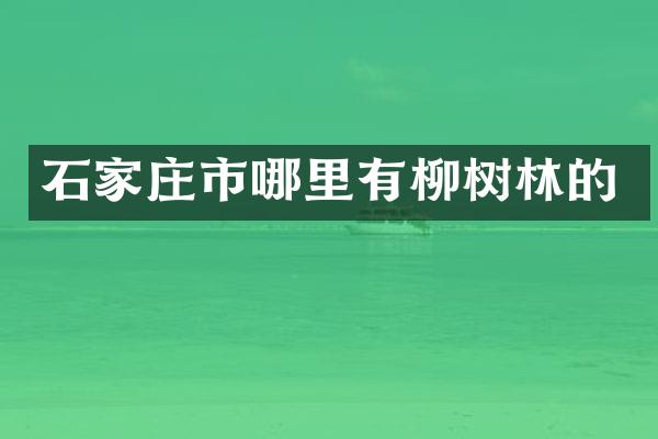 石家庄市哪里有柳树林的