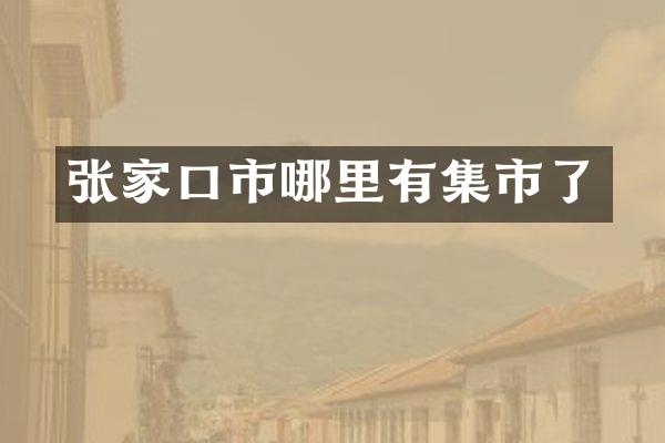 张家口市哪里有集市了