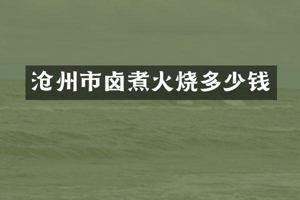沧州市卤煮火烧多少钱