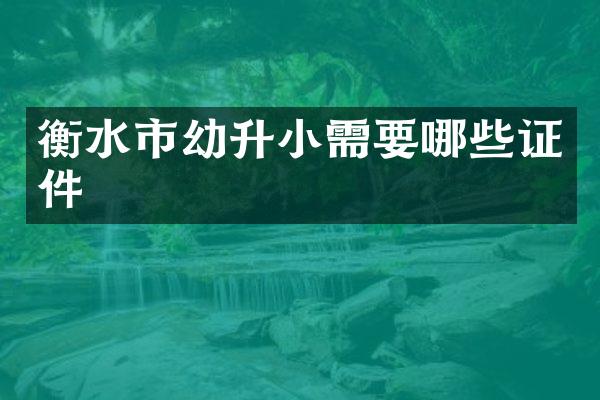 衡水市幼升小需要哪些证件