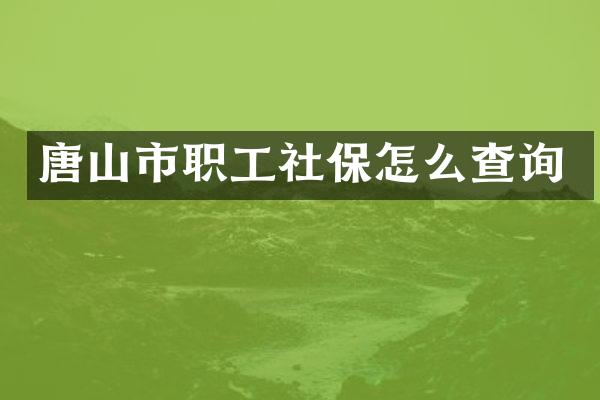 唐山市职工社保怎么查询