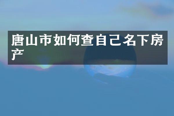 唐山市如何查自己名下房产
