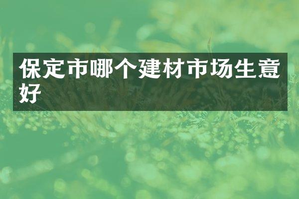 保定市哪个建材市场生意好