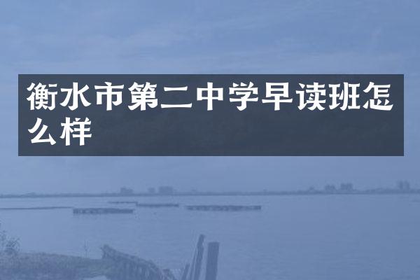 衡水市第二中学早读班怎么样