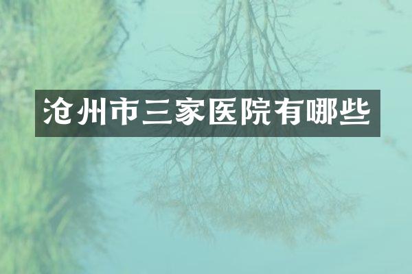 沧州市三家医院有哪些