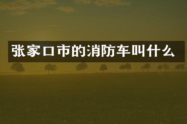张家口市的消防车叫什么
