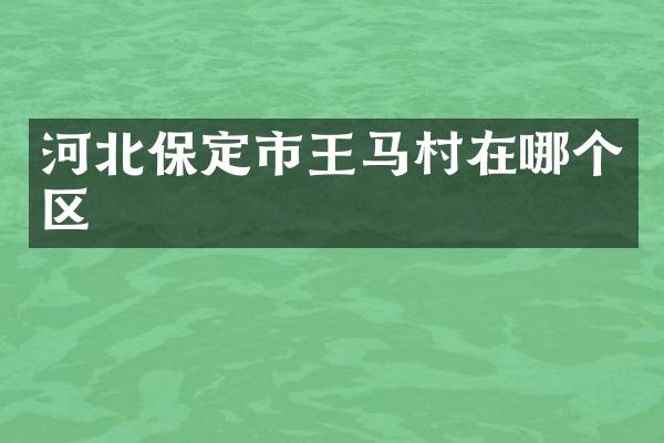 河北保定市王马村在哪个区