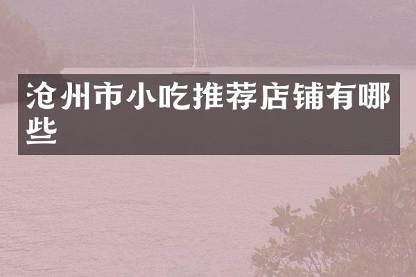 沧州市小吃推荐店铺有哪些