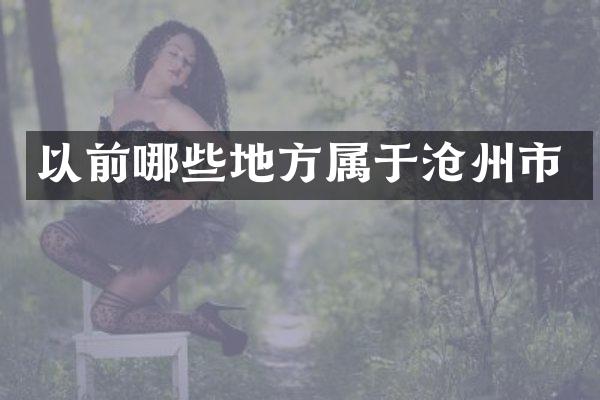 以前哪些地方属于沧州市