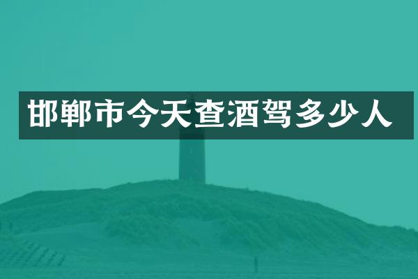 邯郸市今天查酒驾多少人