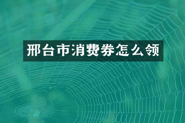 邢台市消费券怎么领