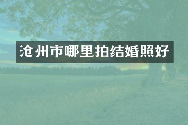 沧州市哪里拍结婚照好