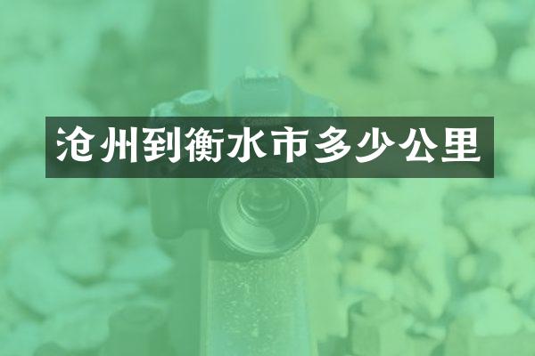 沧州到衡水市多少公里