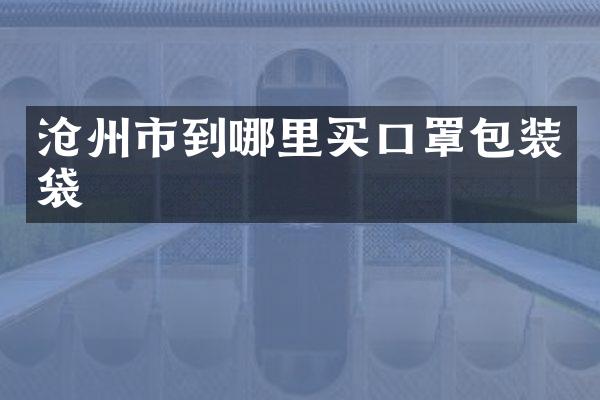 沧州市到哪里买口罩包装袋
