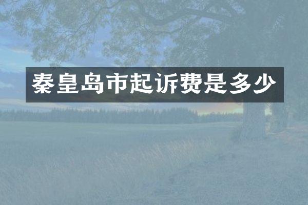 秦皇岛市起诉费是多少