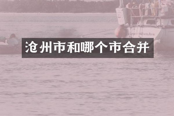 沧州市和哪个市合并