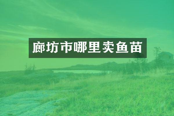 廊坊市哪里卖鱼苗