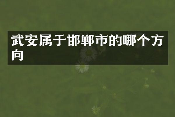武安属于邯郸市的哪个方向