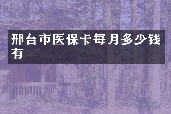 邢台市医保卡每月多少钱有