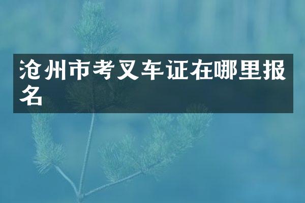 沧州市考叉车证在哪里报名