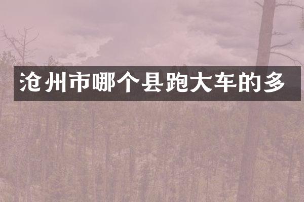 沧州市哪个县跑大车的多