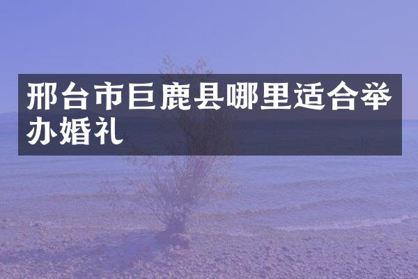 邢台市巨鹿县哪里适合举办婚礼