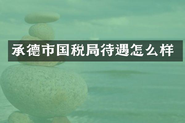 承德市国税局待遇怎么样