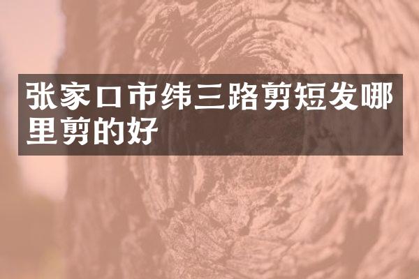 张家口市纬三路剪短发哪里剪的好