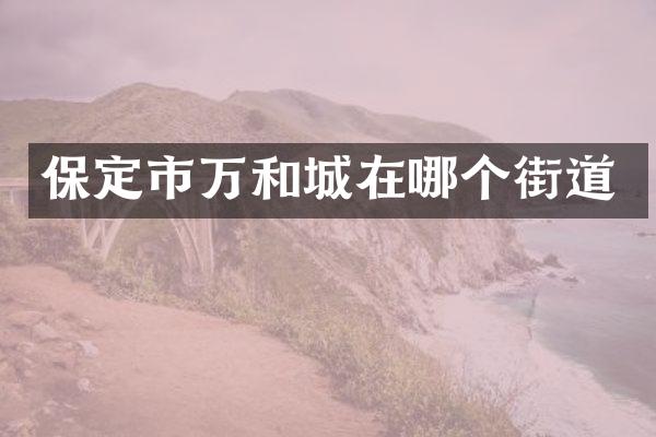 保定市万和城在哪个街道