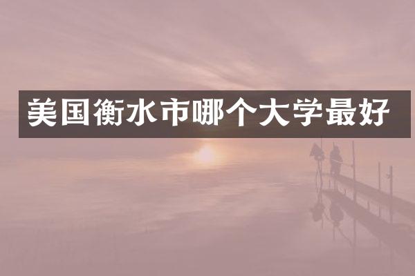 美国衡水市哪个大学最好