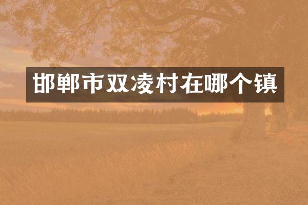 邯郸市双凌村在哪个镇