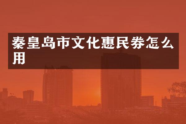 秦皇岛市文化惠民券怎么用