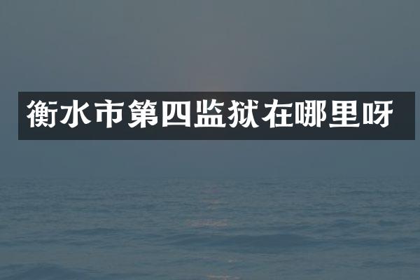 衡水市第四监狱在哪里呀