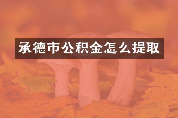 承德市公积金怎么提取