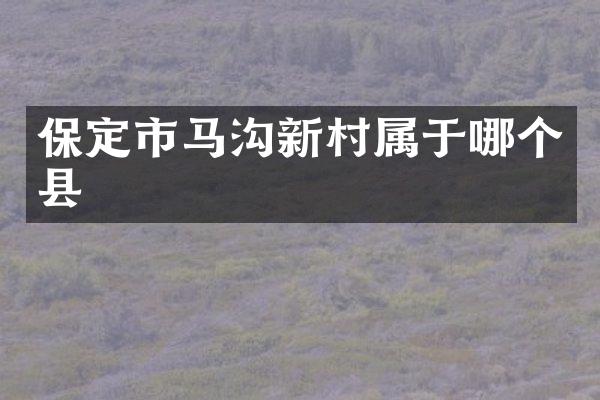 保定市马沟新村属于哪个县