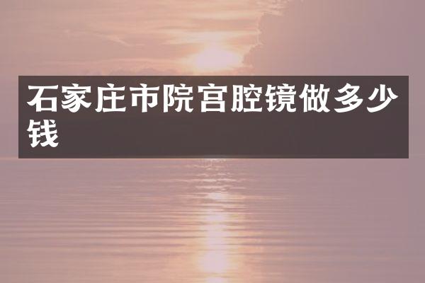 石家庄市院宫腔镜做多少钱
