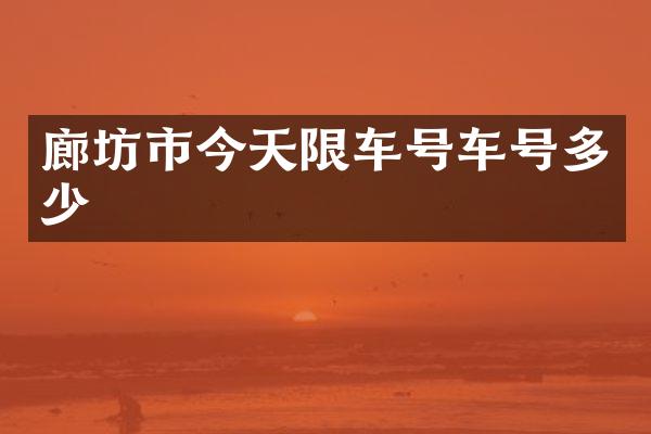 廊坊市今天限车号车号多少