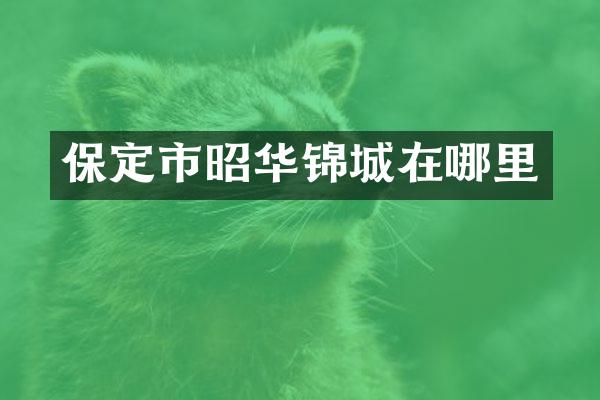 保定市昭华锦城在哪里